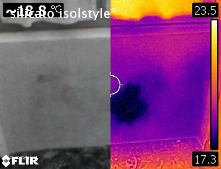 Immagine termica silicato bagnato